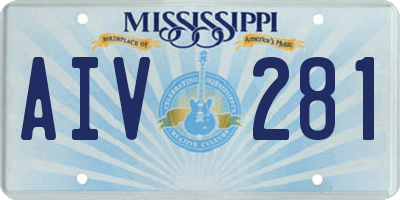 MS license plate AIV281
