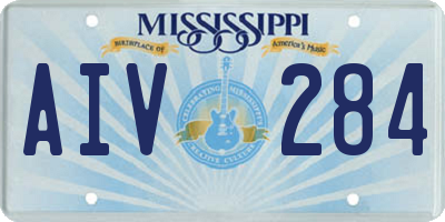 MS license plate AIV284