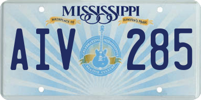 MS license plate AIV285