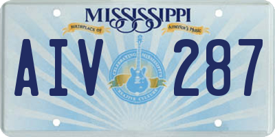 MS license plate AIV287