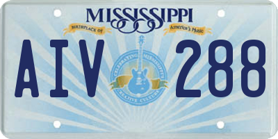 MS license plate AIV288