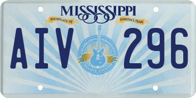 MS license plate AIV296