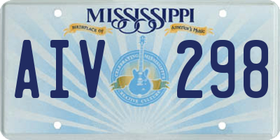 MS license plate AIV298