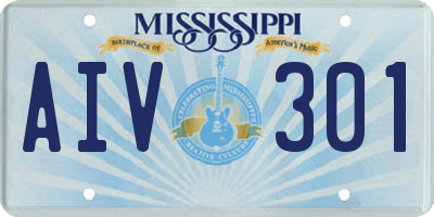 MS license plate AIV301