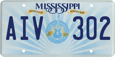 MS license plate AIV302