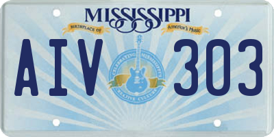 MS license plate AIV303