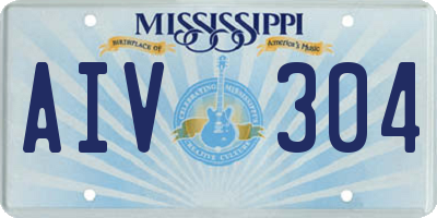 MS license plate AIV304