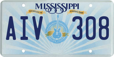 MS license plate AIV308