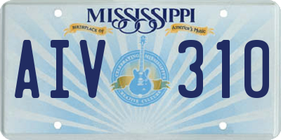 MS license plate AIV310