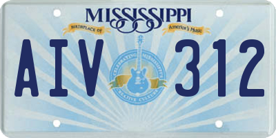 MS license plate AIV312