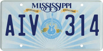 MS license plate AIV314