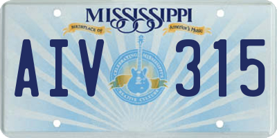 MS license plate AIV315