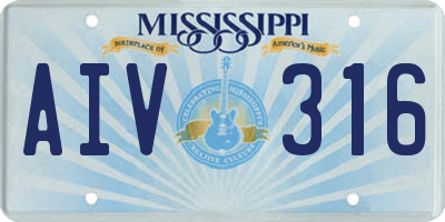 MS license plate AIV316