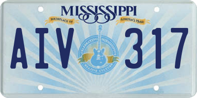 MS license plate AIV317