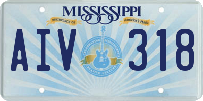 MS license plate AIV318