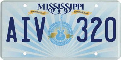 MS license plate AIV320
