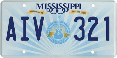 MS license plate AIV321