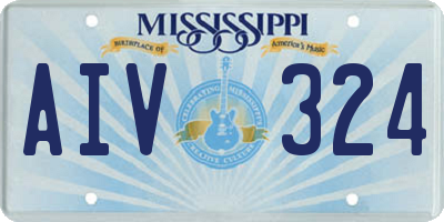 MS license plate AIV324