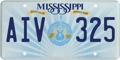 MS license plate AIV325