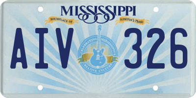 MS license plate AIV326