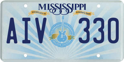 MS license plate AIV330