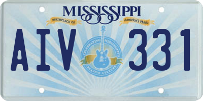 MS license plate AIV331