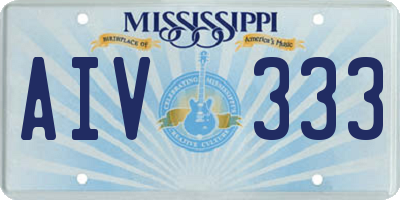 MS license plate AIV333