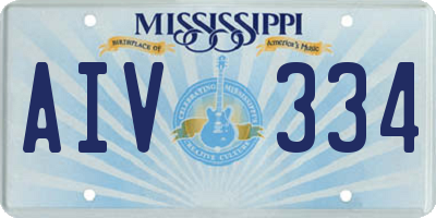 MS license plate AIV334