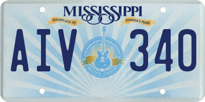 MS license plate AIV340