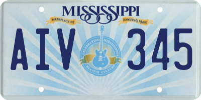 MS license plate AIV345