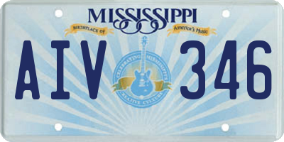 MS license plate AIV346