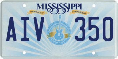 MS license plate AIV350