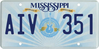 MS license plate AIV351