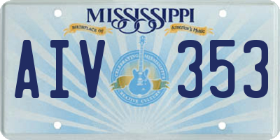 MS license plate AIV353