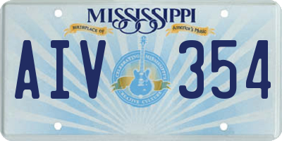 MS license plate AIV354