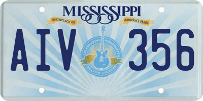 MS license plate AIV356