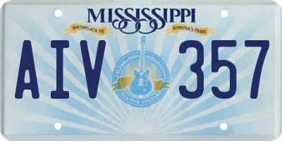 MS license plate AIV357