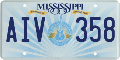 MS license plate AIV358