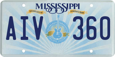 MS license plate AIV360