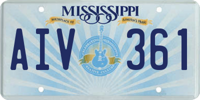 MS license plate AIV361
