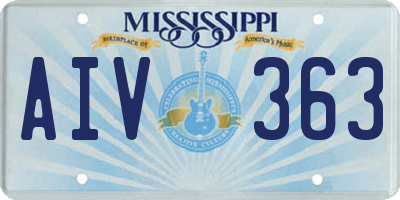 MS license plate AIV363