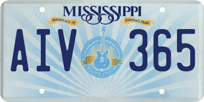 MS license plate AIV365