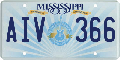 MS license plate AIV366