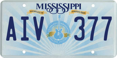 MS license plate AIV377