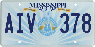 MS license plate AIV378