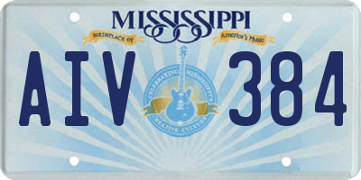 MS license plate AIV384