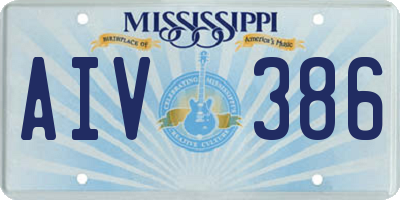 MS license plate AIV386