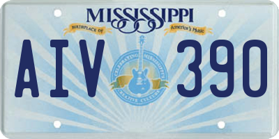 MS license plate AIV390