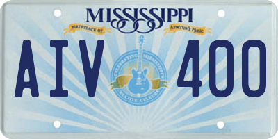 MS license plate AIV400