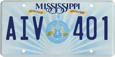 MS license plate AIV401